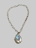 Cosmic Butterfly Gem Iridescent Blue Adjustable Necklace and Bracelet Set