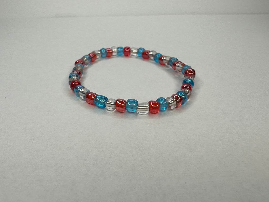Frosty 4th - Beaded Bracelet 6” and 7”