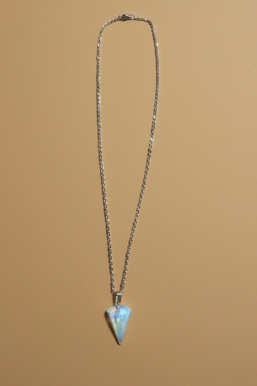 Cosmic Crystal Triangular Iridescent Blue Adjustable Necklace and Bracelet Set