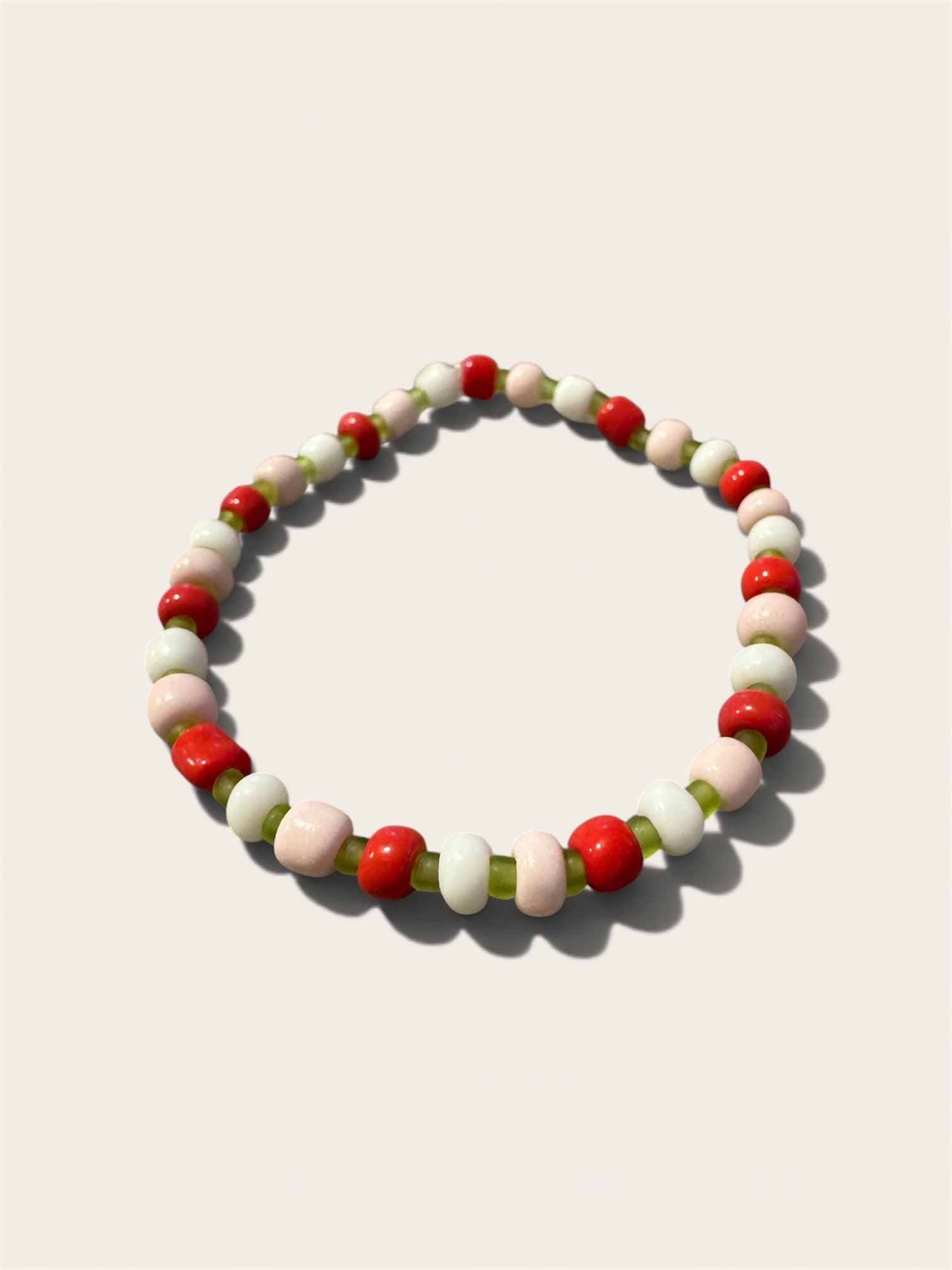 Painting the Roses Red - Beaded Bracelet 6”