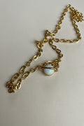 Cosmically - Opal Saturn Charm Necklace 20”