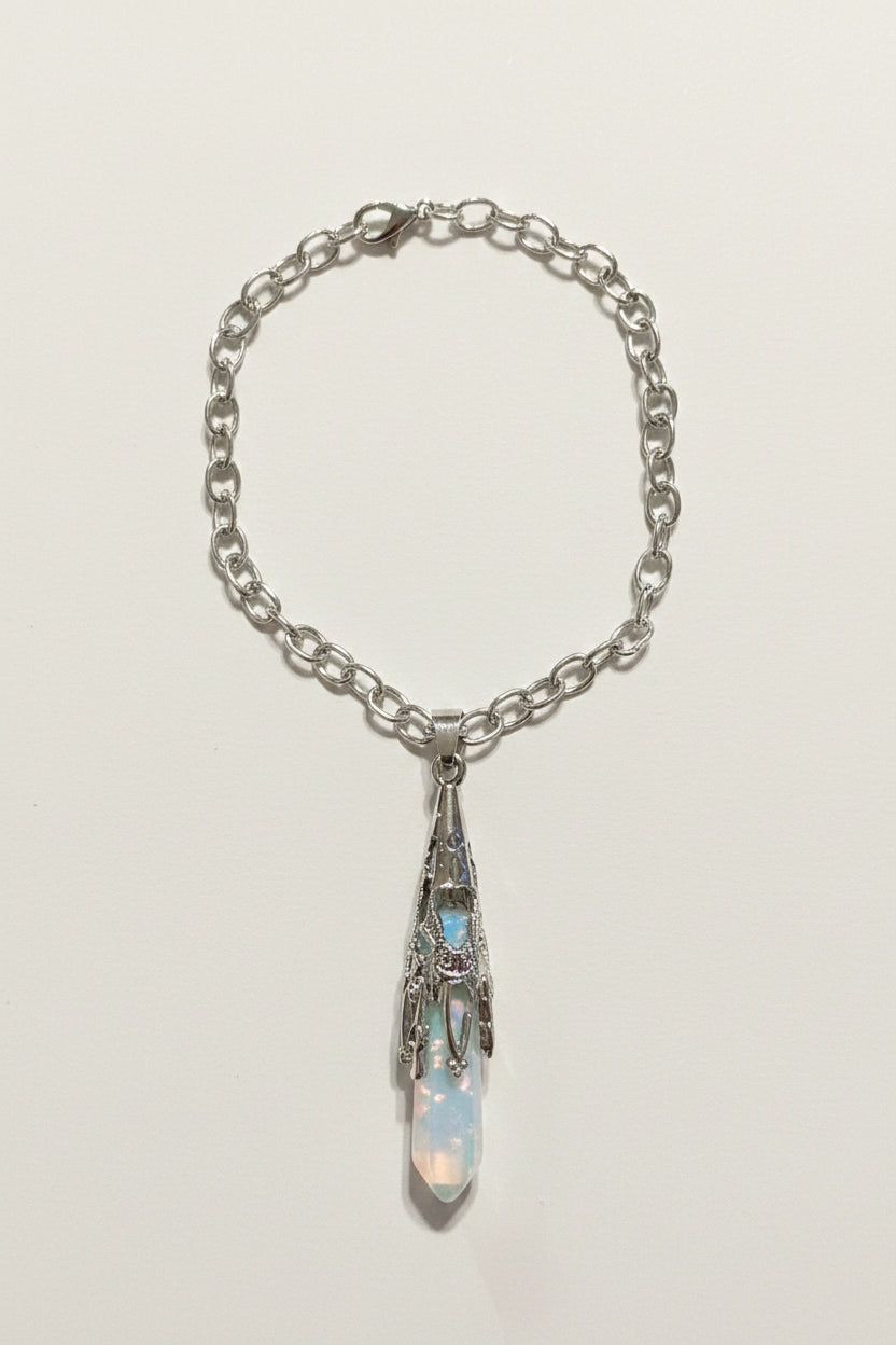 Cosmic Gem Iridescent Blue Adjustable Necklace and Bracelet Set