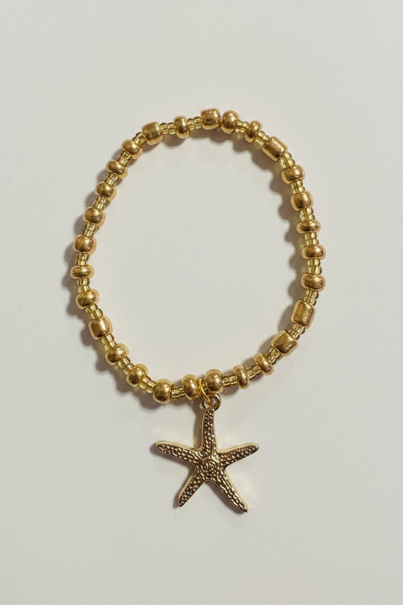 Deep Sea Diving Shining Starfish - 6” and 7” Beaded Bracelet