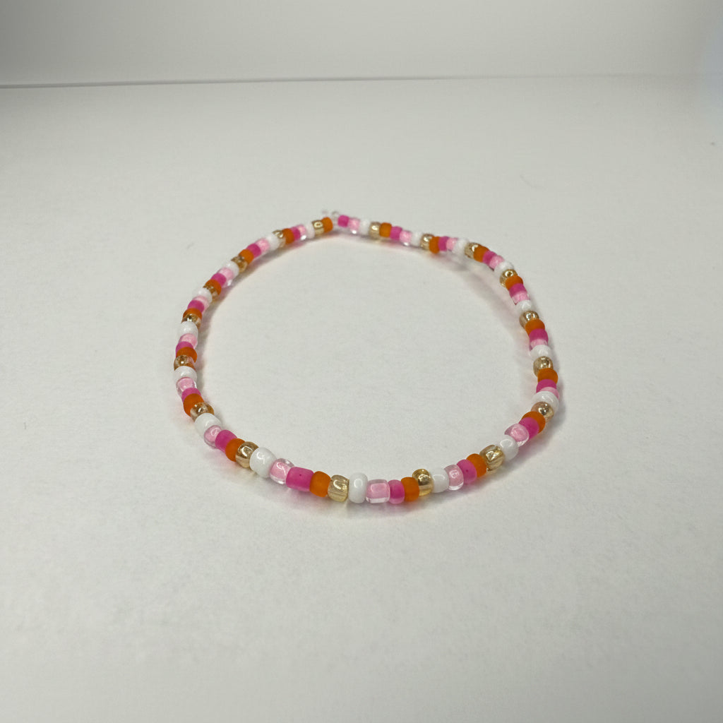 PRIDE - Lesbian Flag Beaded Bracelet 6” and 7”