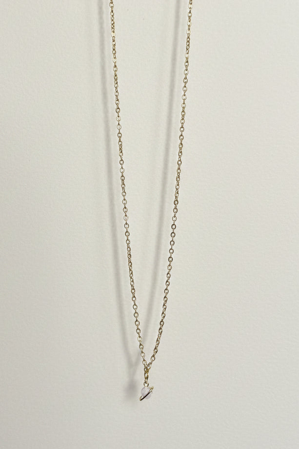 Cosmically - Opal Saturn Charm Necklace 20”