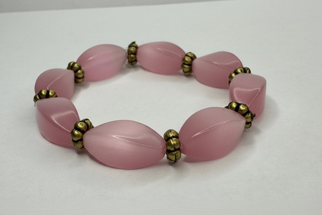 Pink Lemonade - Beaded Bracelet 6”
