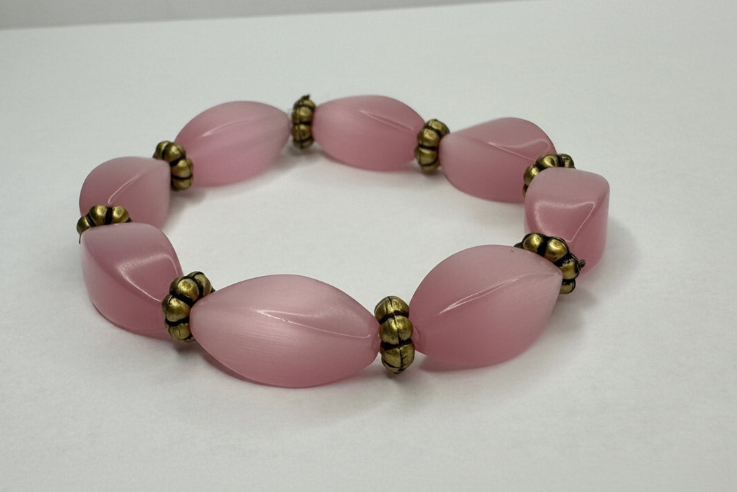 Pink Lemonade - Beaded Bracelet 6”