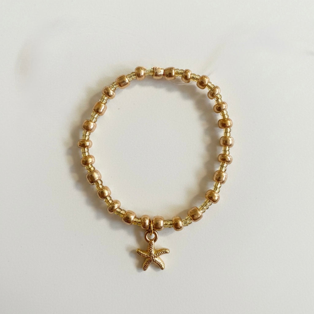 Deep Sea Diving Shining Starfish - 6” and 7” Beaded Bracelet