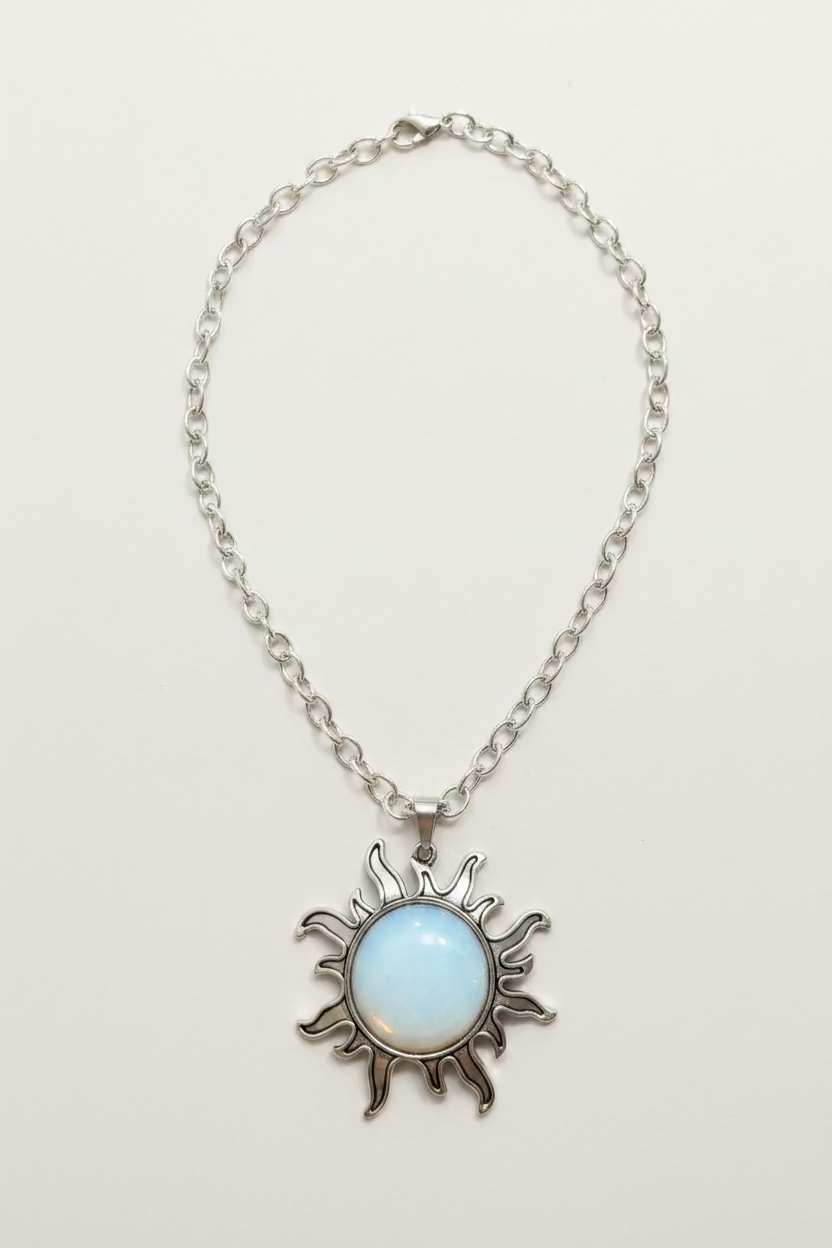 Cosmic Sun Iridescent Blue Adjustable Necklace and Bracelet Set