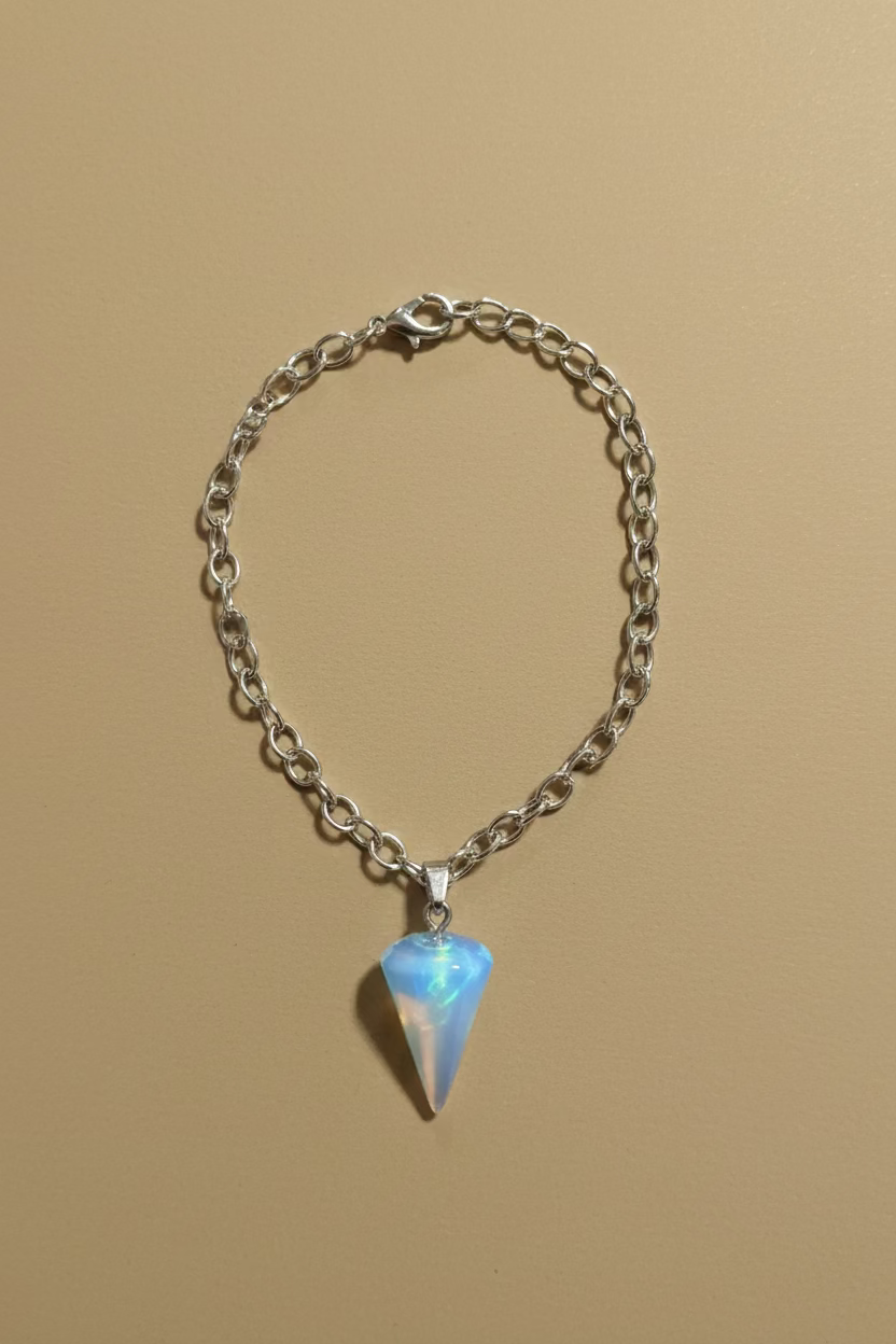 Cosmic Crystal Triangular Iridescent Blue Adjustable Necklace and Bracelet Set